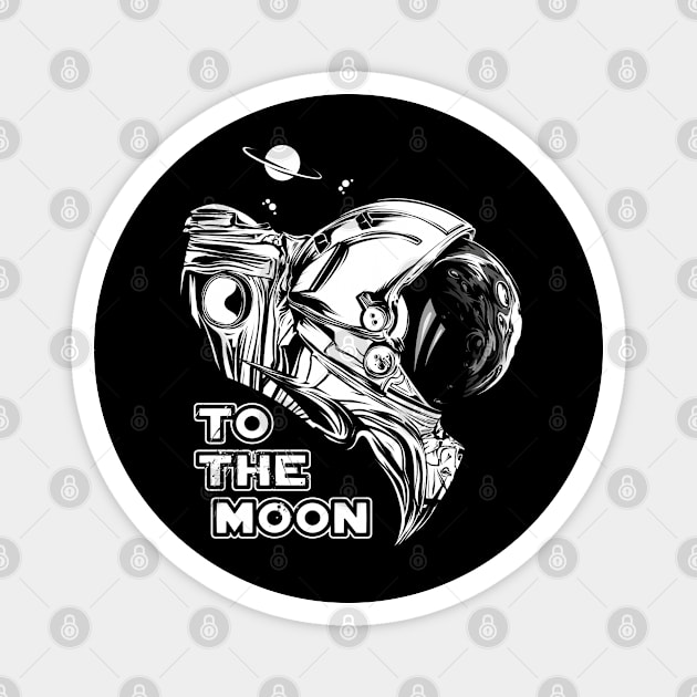 To The Moon Astronaut Magnet by ThreadWeird Apparel Company